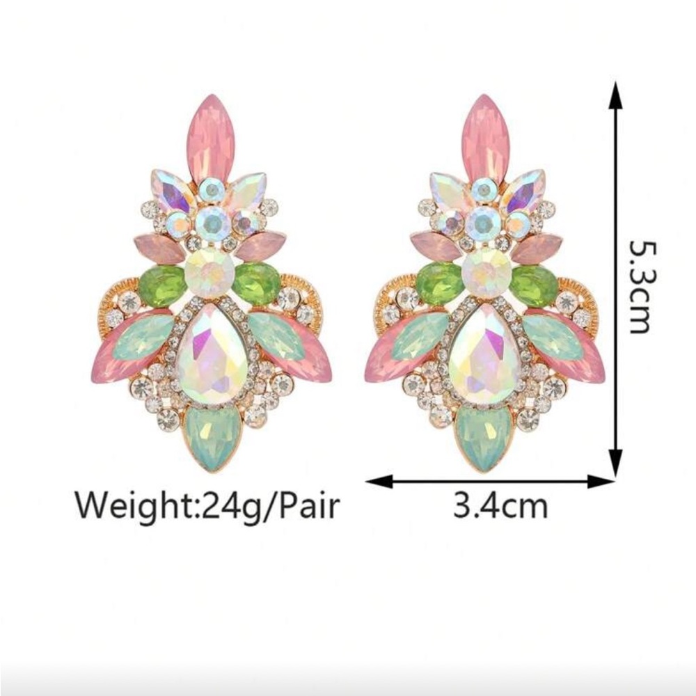 Chandelier Multicolor Statement Earrings - Picture 6 of 6